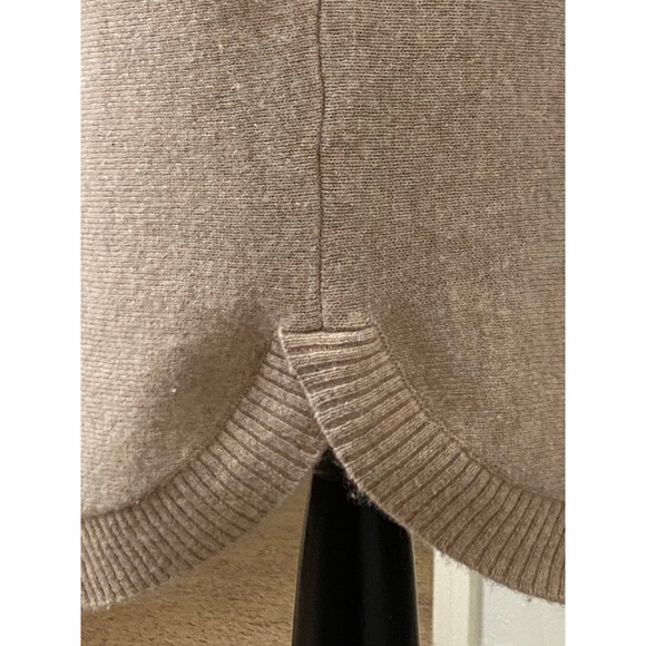 Max Studio women Beige hissed 100% 2-Ply cashmere Hooded V neck sweater size M - Picture 6 of 12